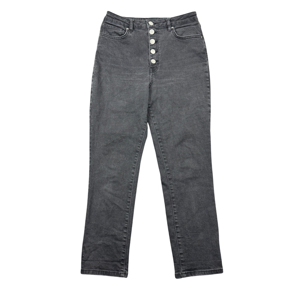 BDG Urban Outfitters High Rise Girlfriend Jeans Women 30 Washed Black Button Fly